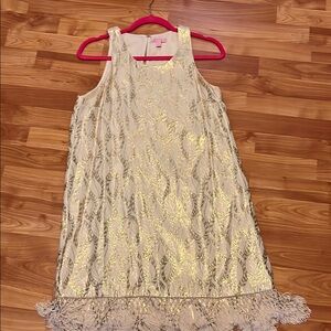 Lilly Pulitzer Gold and Cream Midi Dress